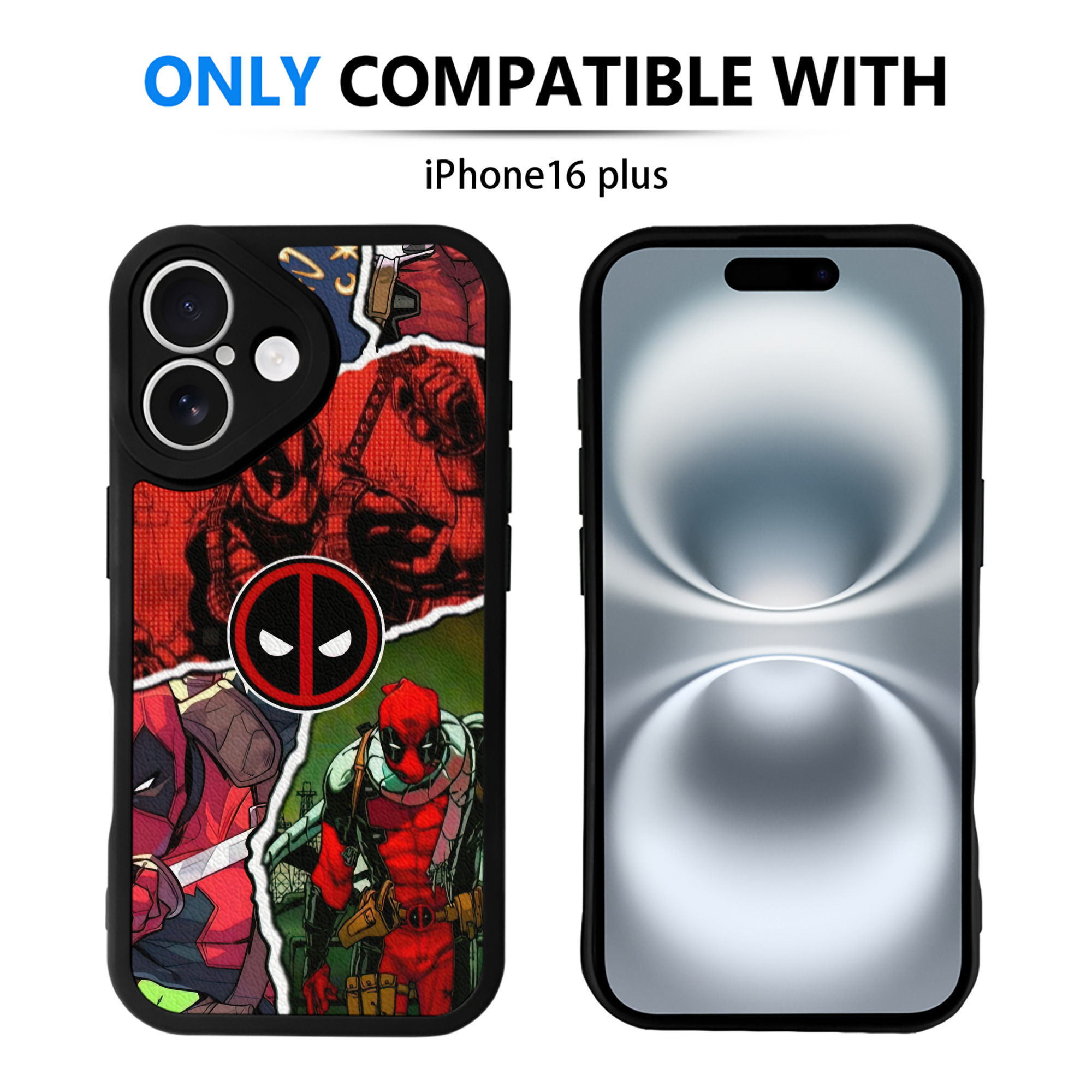 （画像用） Deadpool デッドプール 【iPhone 16シリーズ対応】シリコンスマホケース（レザー調） 材質：シリコン